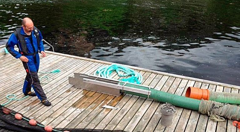 Metallboksen midt på bildet er vannavskilleren, som er sentral i saken. Foto: FISKERIDIREKTORATET