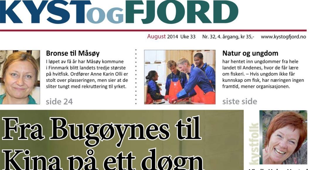 Faksimile av Kyst og Fjord, august 2014.