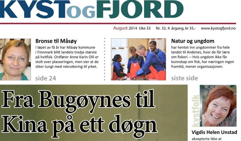 Faksimile av Kyst og Fjord, august 2014.