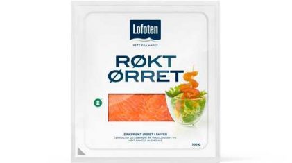 Røkt+ørret+100+g+fra+Lofotprodukt+AS