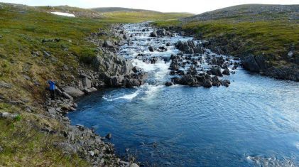 Fossekulpen, Sandfjordelva. foto. Trygve Poppe