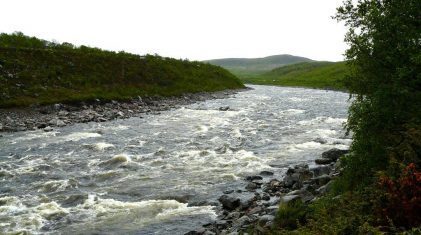 Storfossen Tana foto. Trygve Poppe