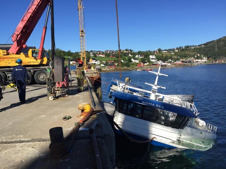 Båthavari ved Moen Marin