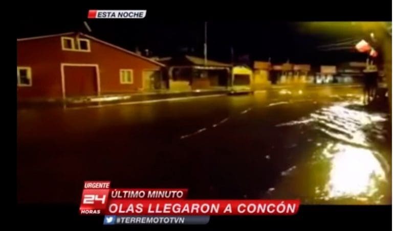 Tsunami slo inn over Chile i natt