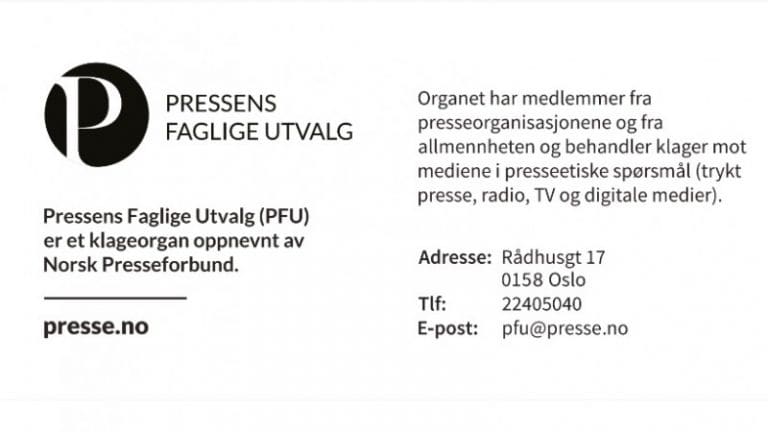 Uttalelse fra Pressens Faglige Utvalg