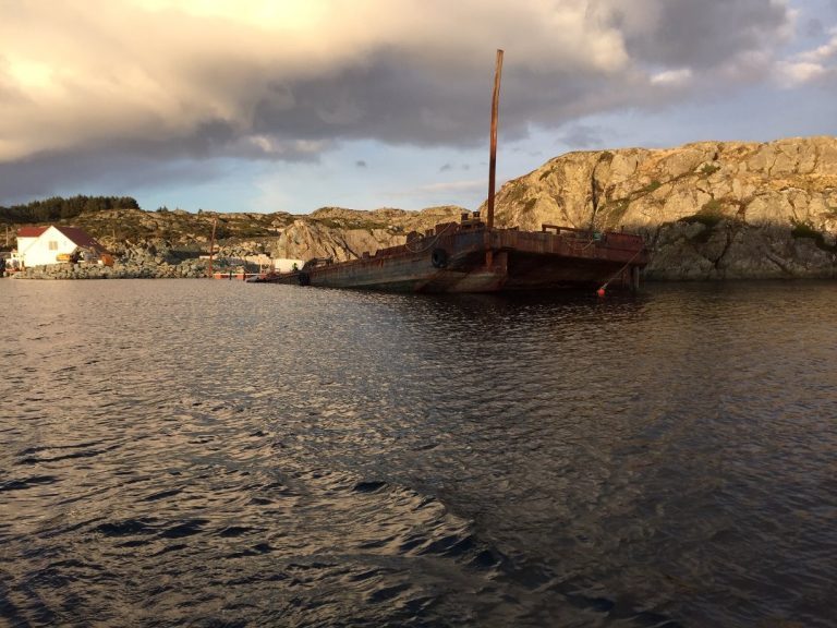 Lekter havarerte på vei til Alsaker Fjordbruk