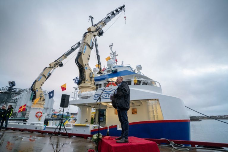 Midt-Norsk Havbruk døpte servicebåten &laquo;Hermann jr.&raquo;
