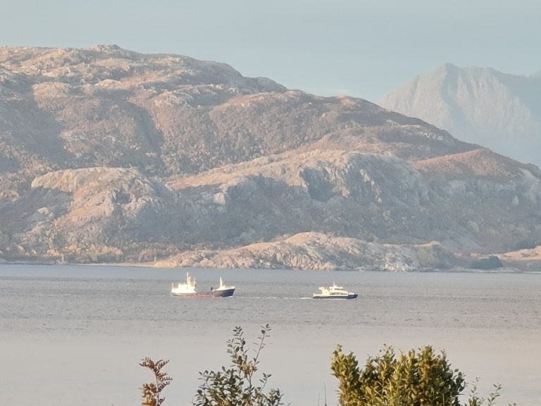 Her slepes brønnbåten til kai av hurtigbåten