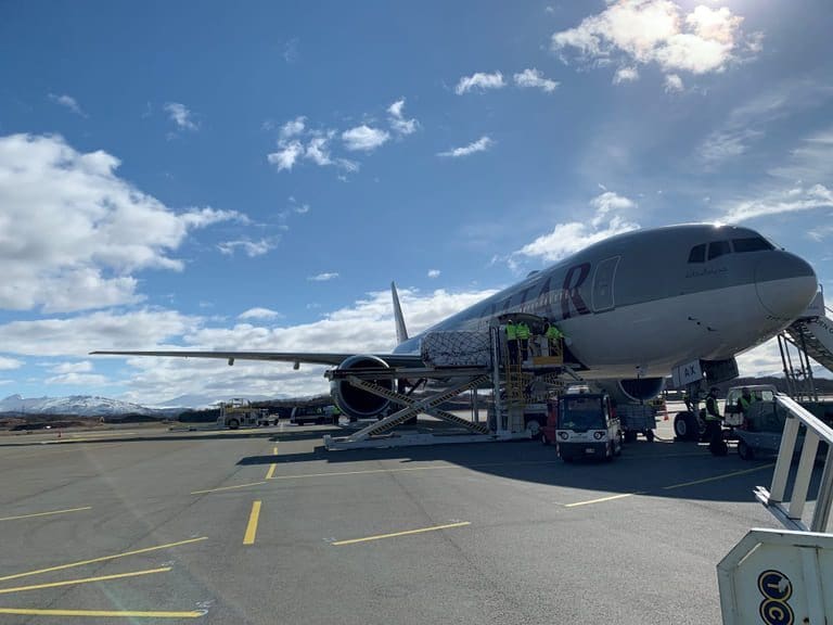 Det første lakseflyet fra Bodø har tatt av