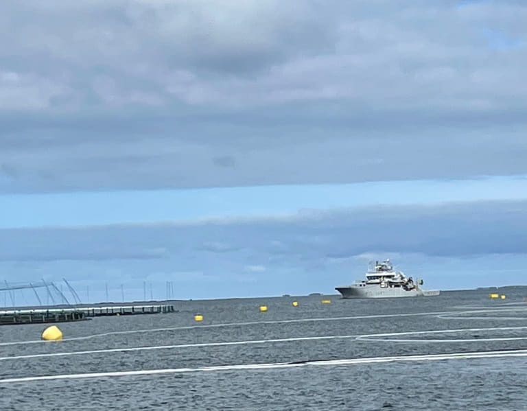 Mattilsynet på uanmeldte oppdrettstokt med Kystvakten