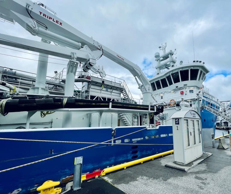 «Steigen» ved kai: Viktig med bunkers, men for skipper var noe annet viktigere