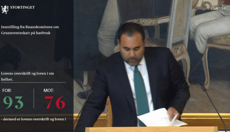 Grunnrenteskatten ble banket gjennom i Stortinget